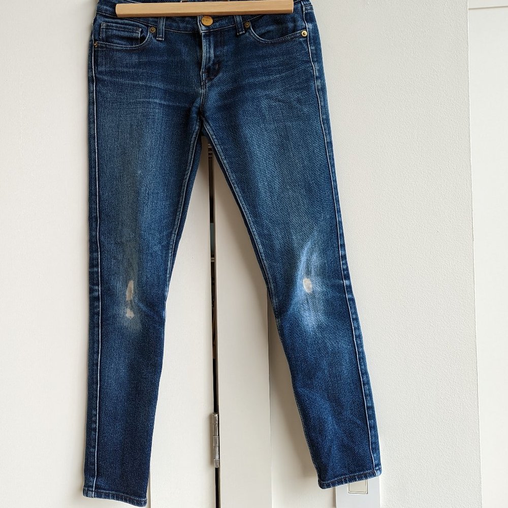 Uniqlo Skinny Jeans Low Rise Cropped Leg Dark Wash